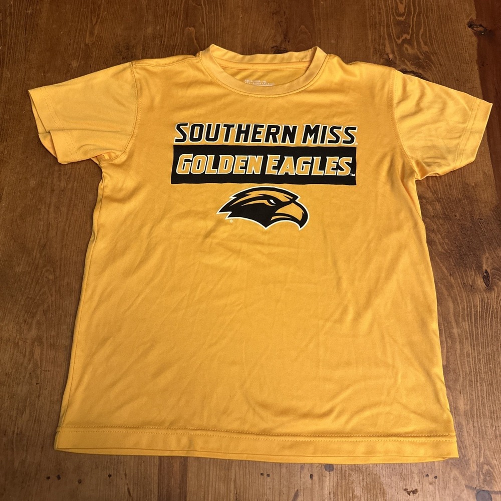 University Of Southern Miss Golden Eagles T-Shirt Unisex Kids Youth Size M 12-14